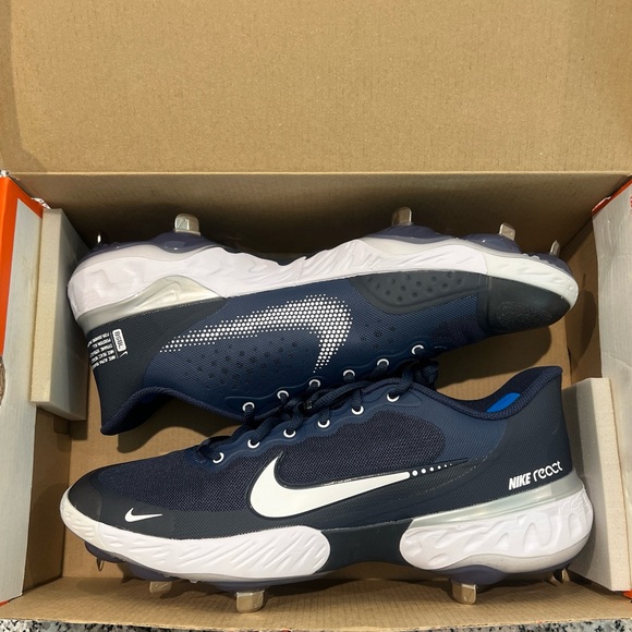 Size 12 Nike Alpha Huarache Elite 3 Baseball Cleats Navy Blue White CK0746-401 main image 7